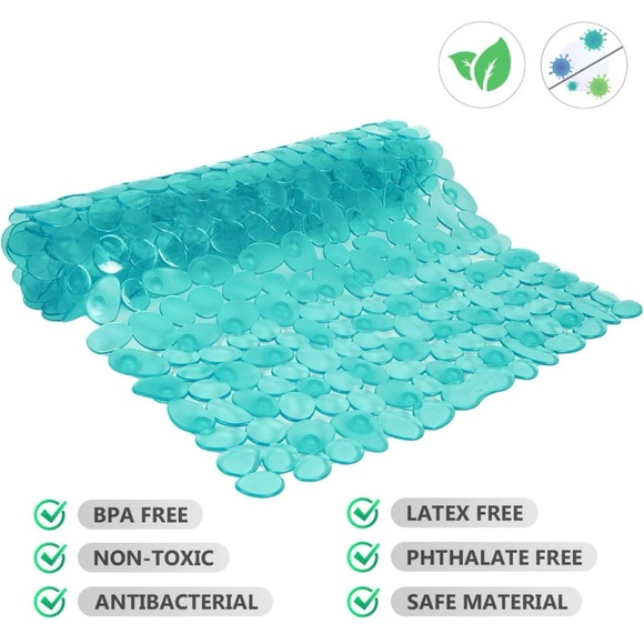 NWT Teal Non-Slip Pebbles Bathtub Mat - 35” x 16” - Picture 3 of 8